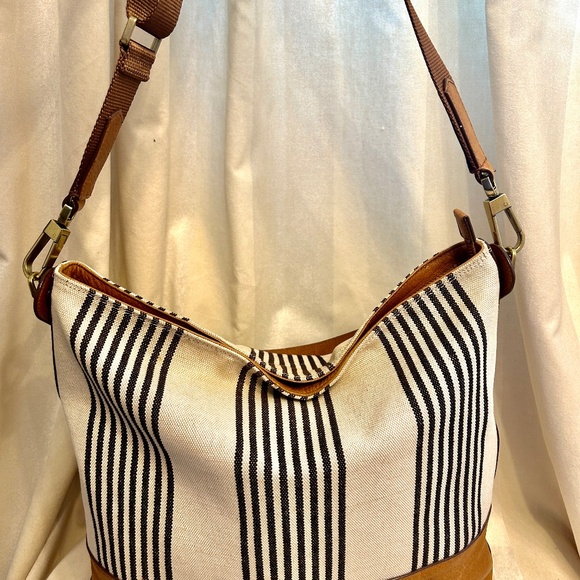 😍🌻 Fossil Maya Tote Shoulder Bag Leather and Canvas - Picture 9 of 14